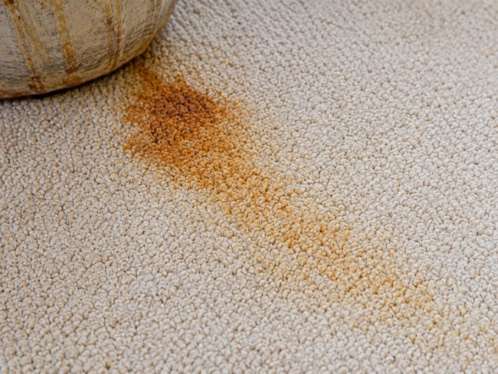Rust marks on carpet what to do first